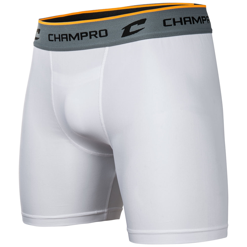 Compression Boxer Short with Cup - White