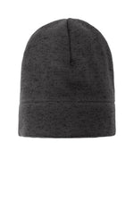 Port Authority ® Heathered Knit Beanie - Black Heather/Charcoal