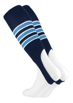 TCK Striped Baseball Stirrups 7 Inch Pattern D - (Navy-White-Columbia Blue)