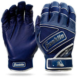 Powerstrap Chrome Batting Gloves  - Navy