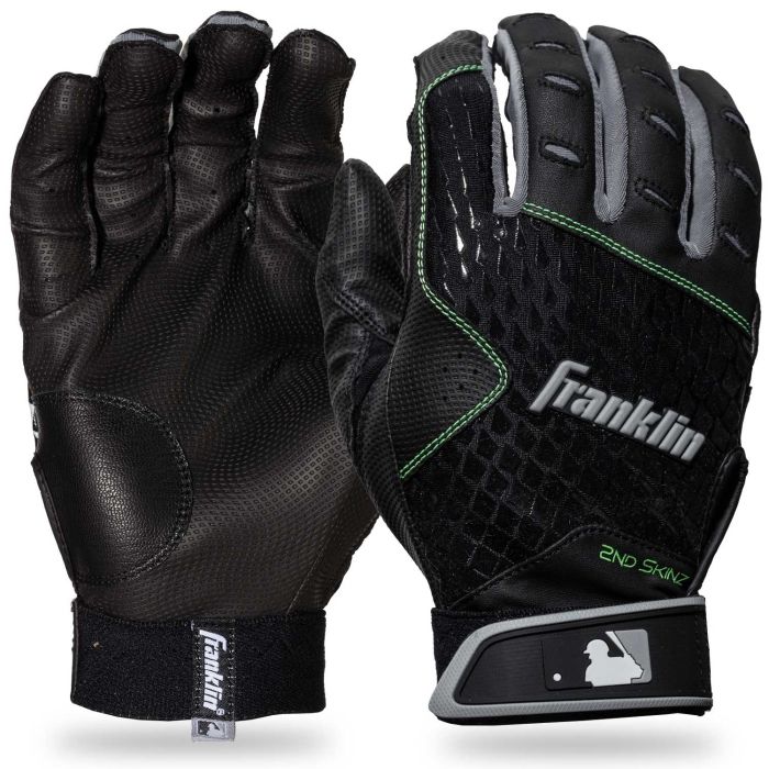Youth 2nd-Skinz Batting Gloves - BLACK