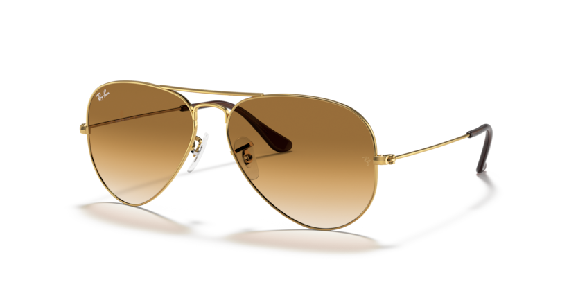 Aviator Gradient - Polished Arista Gold/Clear Gradient Brown