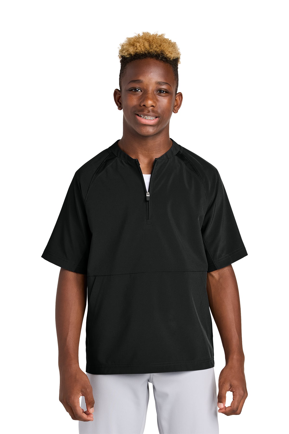 Sport-Tek® Youth Repeat 1/2-Zip Short Sleeve Jacket