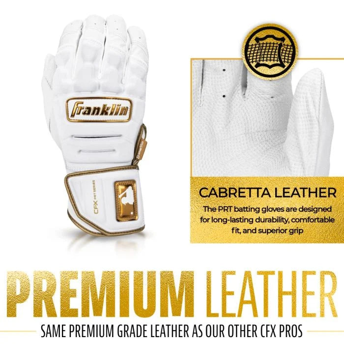 Franklin Adult CFX PRT Series Batting Gloves S White Gold