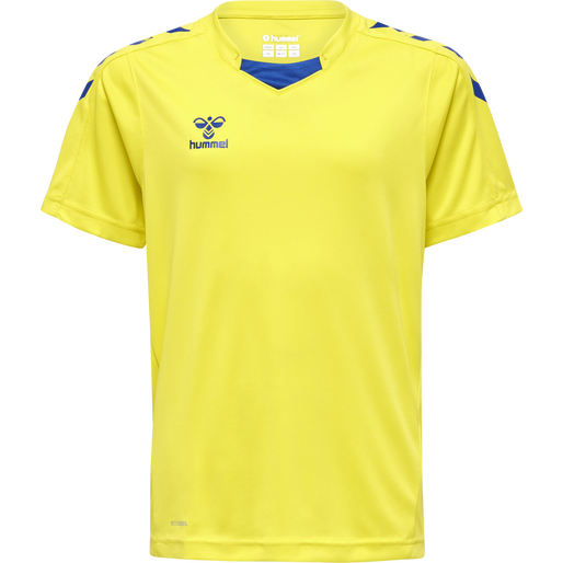 HMLCORE XK Poly Jersey S/S Kids - Blazing Yellow/True Blue