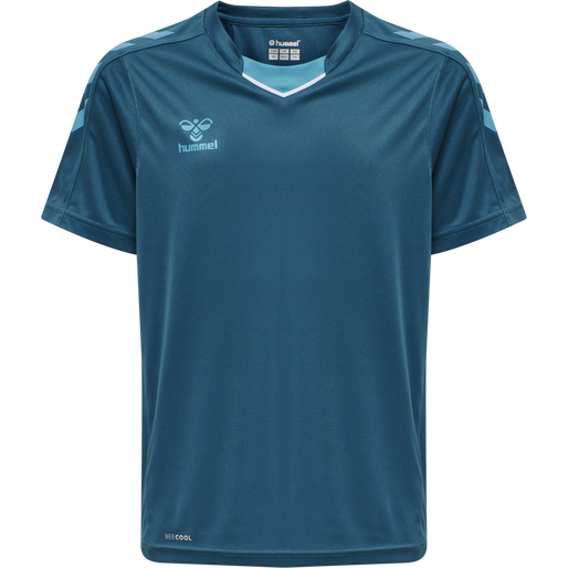 HMLCORE XK Poly Jersey S/S Kids - Blue Corral