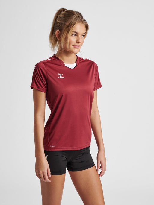 HMLCORE XK Poly Jersey S/S Woman - Maroon