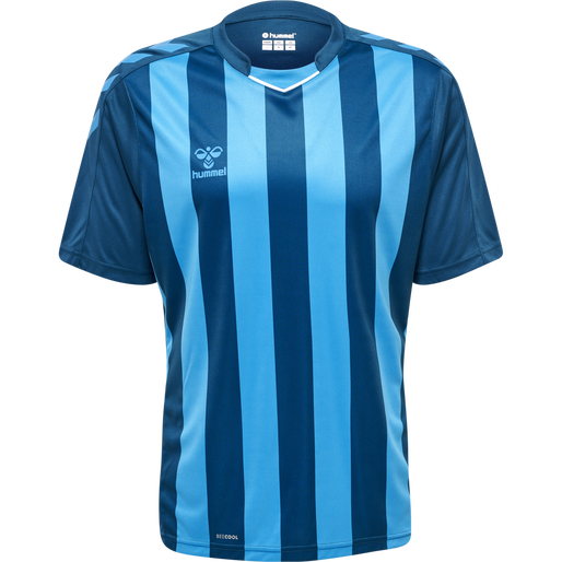 HMLCORE XK Striped Jersey S/S - Blue Coral/Blue Danube