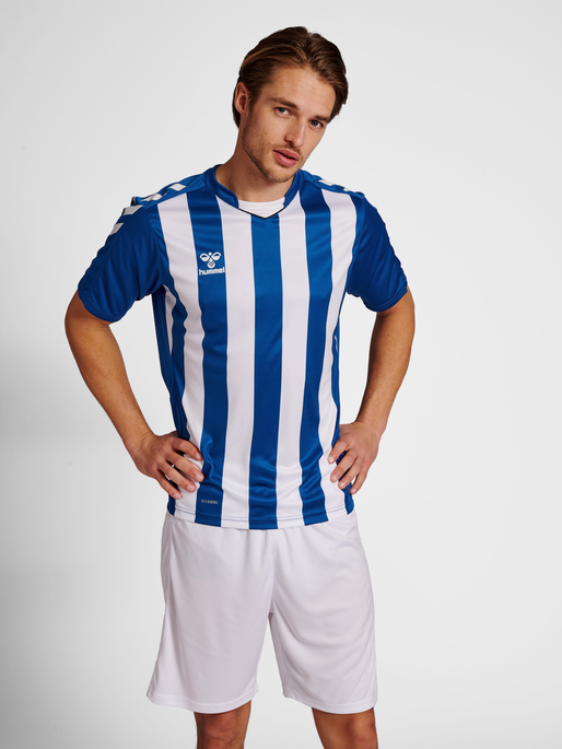 HMLCORE XK Striped Jersey S/S - True Blue/White