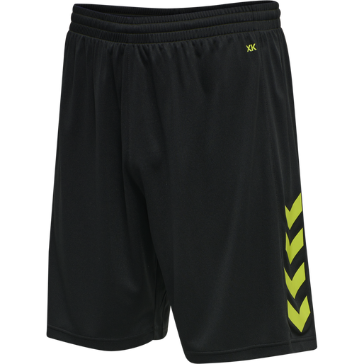 HMLCORE XK POLY SHORTS - Black/Lime Popsicle