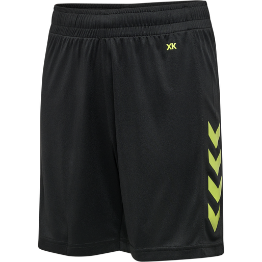 HMLCORE XK POLY SHORTS KIDS - Black/ Lime Popsicle