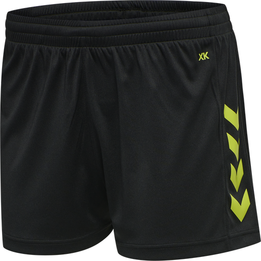 HMLCORE XK Poly Shorts Woman - Black/ Lime Popsicle