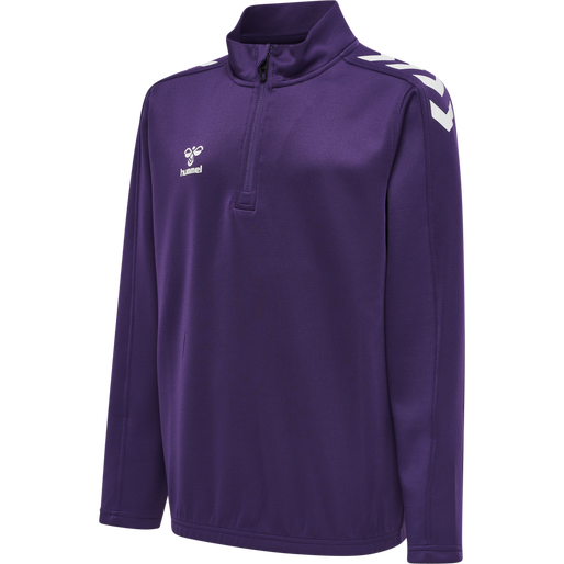 HMLCORE XK Half Zip Poly Sweat Kids - Acai/ White