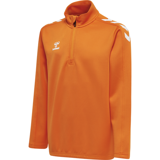 HMLCORE XK HALF ZIP POLY SWEAT KIDS - Orange Tiger