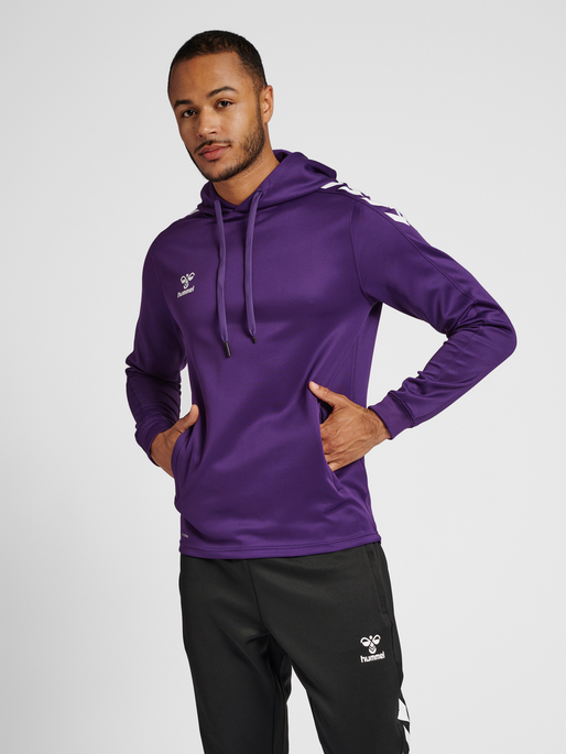 HMLCORE XK Poly Sweat Hoodie - Acai/ White