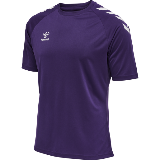 HMLCORE XK Core Poly T-Shirt S/S - Acai/ White