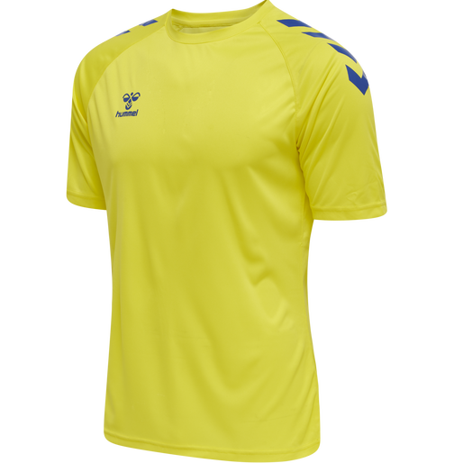 HMLCORE XK Core Poly T-Shirt S/S - Bright Yellow / Blue