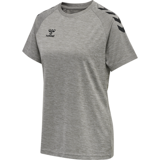 HMLCORE XK CORE POLY TEE S/S WOMAN - Grey Melange