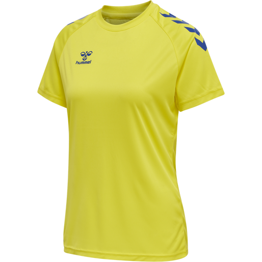 HMLCORE XK Core Poly T-Shirt S/S Womens - Bright Yellow/ Blue