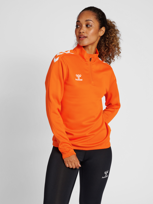 HMLCORE XK HALF ZIP SWEAT WOMAN - Orange Tiger