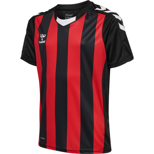 HMLCORE XK Striped Jersey S/S Kids - Red/ Black