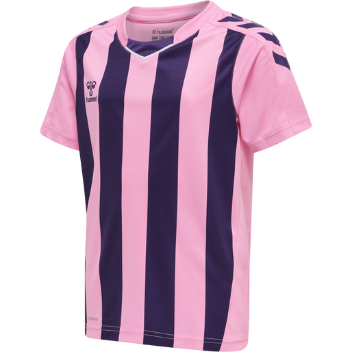 HMLCORE XK STRIPED JERSEY S/S KIDS - Cotton Candy/ Acai