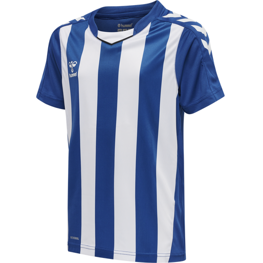 HMLCORE XK Striped Jersey S/S Kids - TrueBlue/White