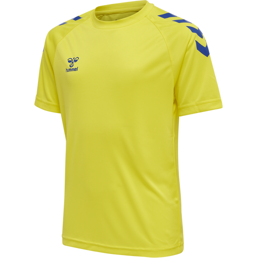 HMLCORE XK Core Poly T-Shirt S/S Kids - Blazing Yellow/ Blue