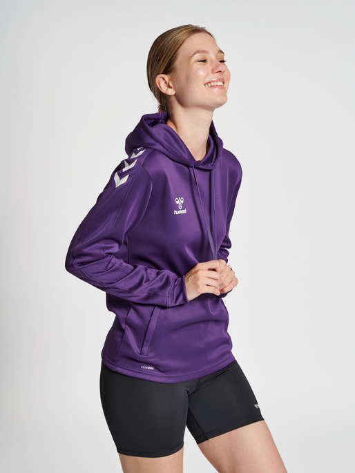 HMLCORE XK Poly Sweat Hoodie Woman - Acai/White