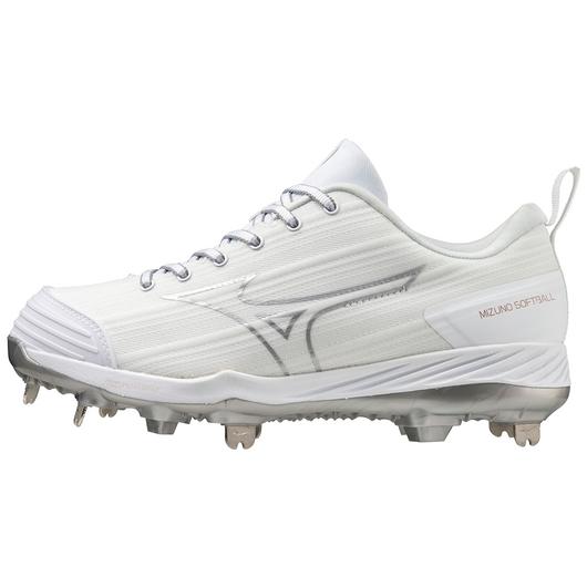 Mizuno Sweep 6 Low Women's Metal Softball Cleat - White