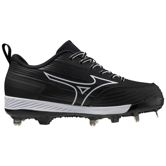 Mizuno Sweep 6 Low Women's Metal Softball Cleat - Black/White