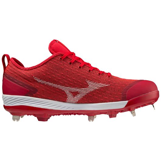 Mizuno Dominant 4 Low Men's Metal Baseball Cleat- Red/White