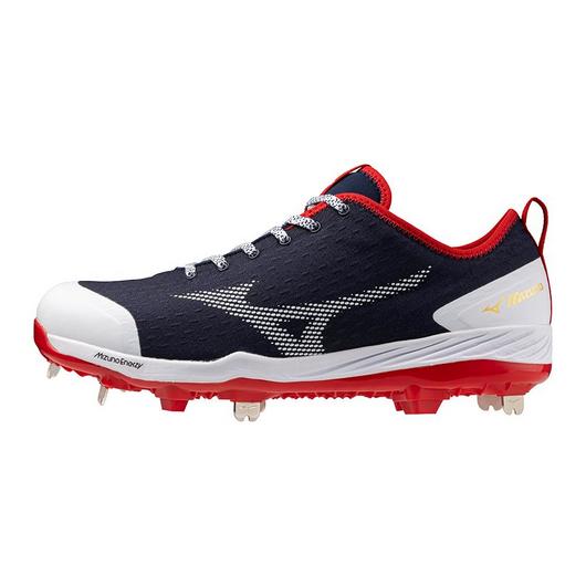 Mizuno Dominant 4 Low Men's Metal Baseball Cleat- Navy/Red