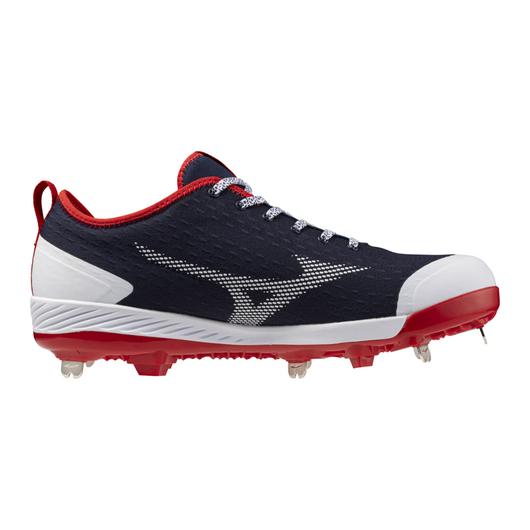 Mizuno Dominant 4 Low Men's Metal Baseball Cleat- Navy/Red