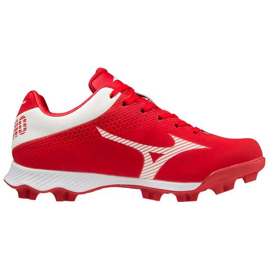 Mizuno Wave Lightrevo TPU Junior Molded Low Baseball Cleat - Red/White