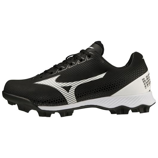 Mizuno Wave Lightrevo TPU Junior Molded Low Baseball Cleat - Black/White