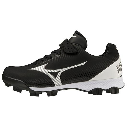 Mizuno Wave Lightrevo TPU Youth Molded Low Baseball Cleat - Black/White