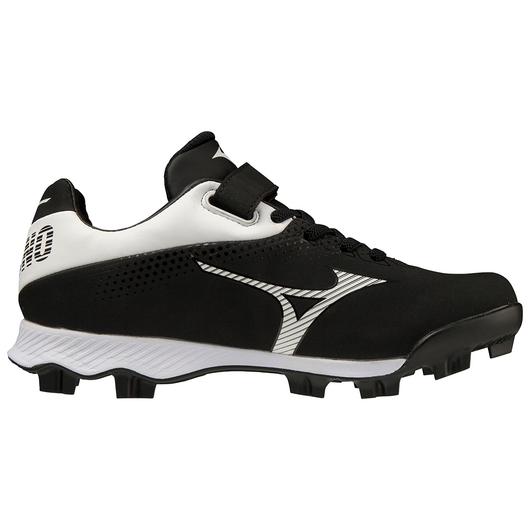 Mizuno Wave Lightrevo TPU Youth Molded Low Baseball Cleat - Black/White