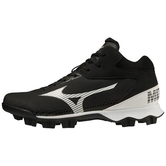 Mizuno Wave Lightrevo TPU Men's Molded Mid Baseball Cleat - Black/White