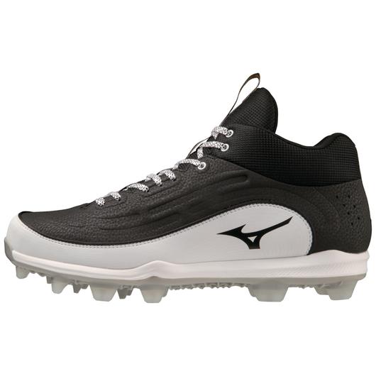 Mizuno Ambition 3 Mid TPU Men's Molded Baseball Cleat- Black/White