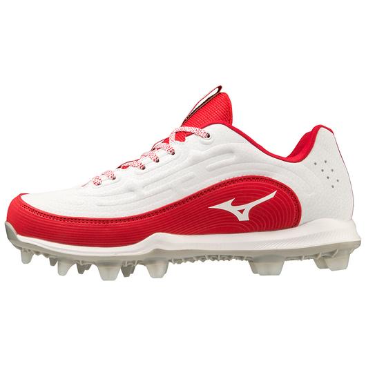 9-Spike Advanced Finch Elite 6 Low Women's TPU Molded Softball Cleat- White/Red