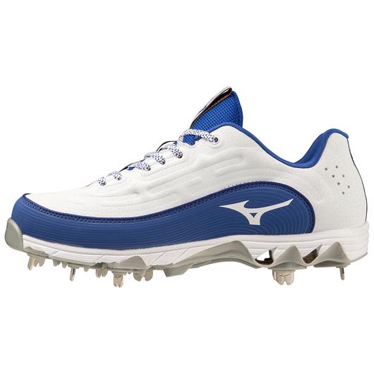 9-Spike Swift 8 Low Women's Metal Softball Cleat - White/Royal