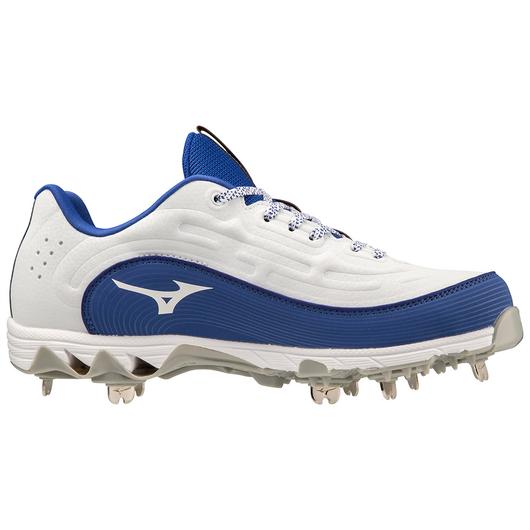 9-Spike Swift 8 Low Women's Metal Softball Cleat - White/Royal