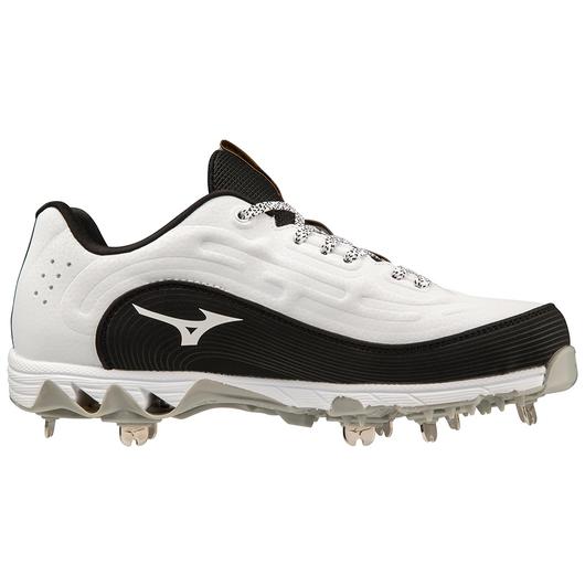 9-Spike Swift 8 Low Women's Metal Softball Cleat - White/Black