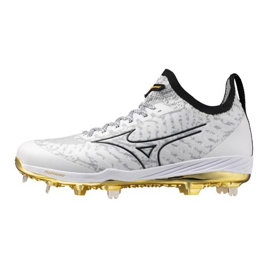 Men's MIZUNO Pro Metal Baseball Cleat - White/Gold