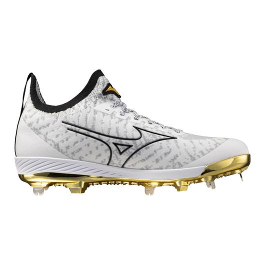 Men's MIZUNO Pro Metal Baseball Cleat - White/Gold