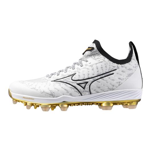 Men's MIZUNO Pro TPU Baseball Cleat - White/Gold