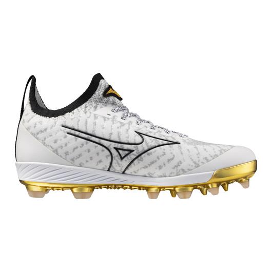 Men's MIZUNO Pro TPU Baseball Cleat - White/Gold