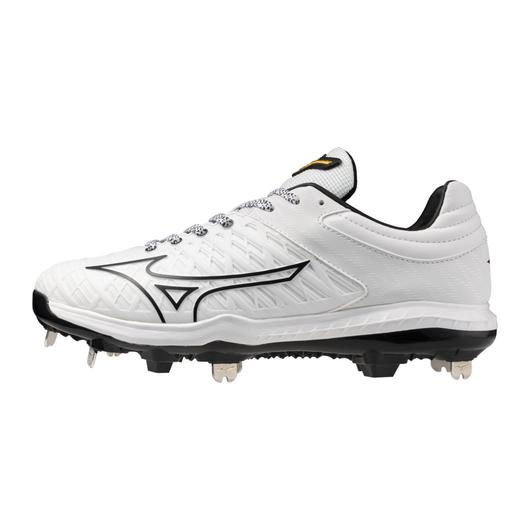 Women's Mizuno Pro FP Low Metal Fastpitch Cleat - White/Black