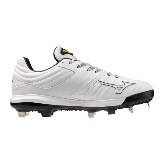 Women's Mizuno Pro FP Low Metal Fastpitch Cleat - White/Black